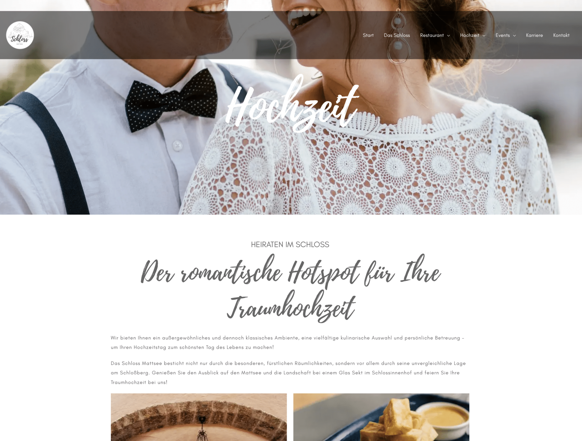 Hochzeit, Website -  Schloss Mattsee