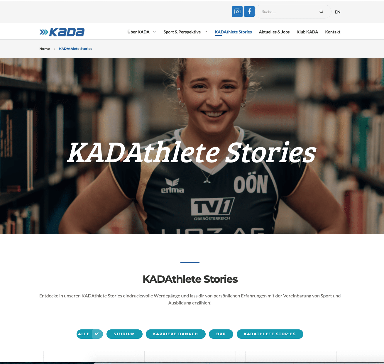 Kada Webseite - Athlete Stories